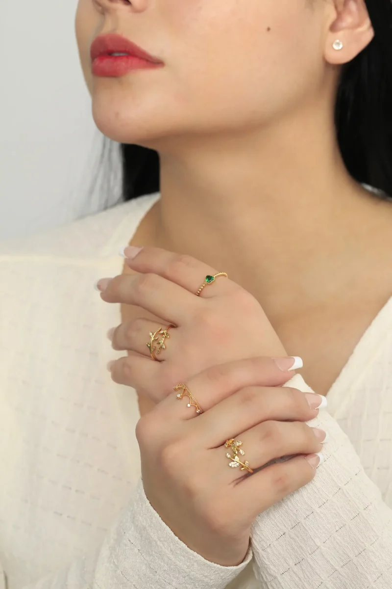 Anillo corazón verde