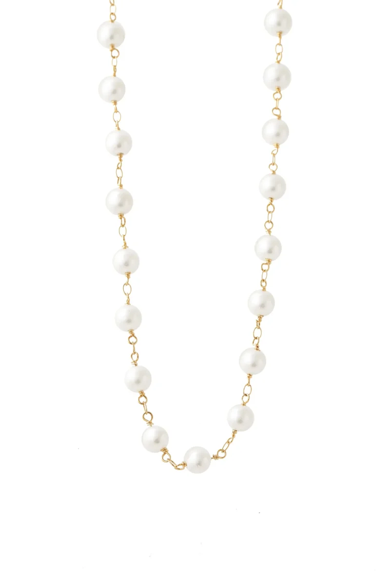 Choker dorado perlado