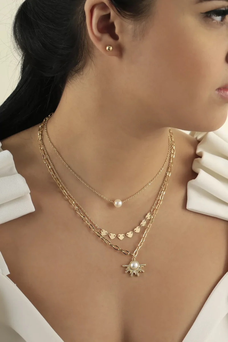 Collar perlado de circonia