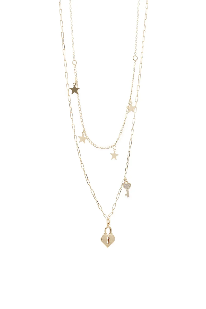Collar dorado, en baño de oro 24k marca Brazz by Roel