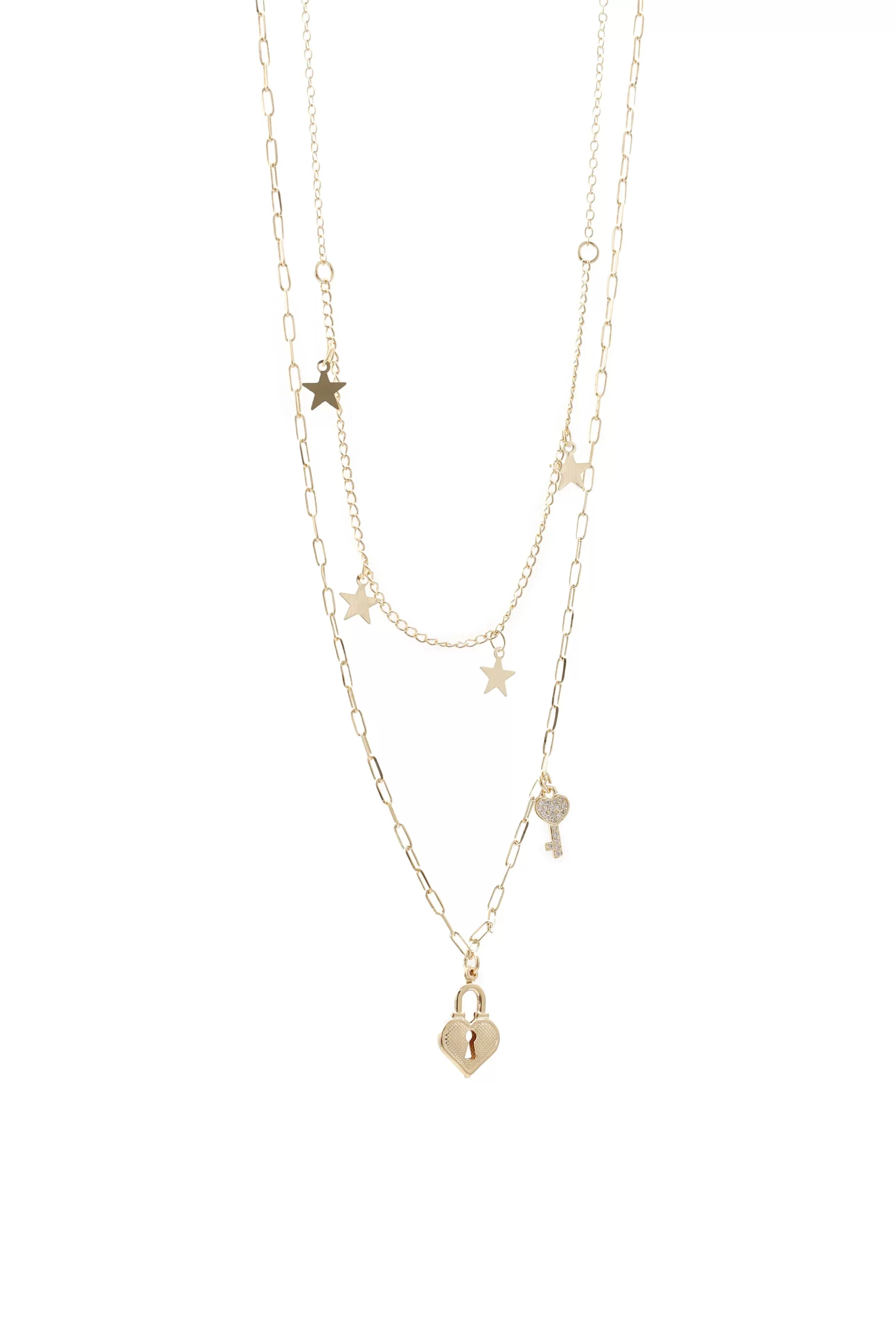 Collar dorado, en baño de oro 24k marca Brazz by Roel