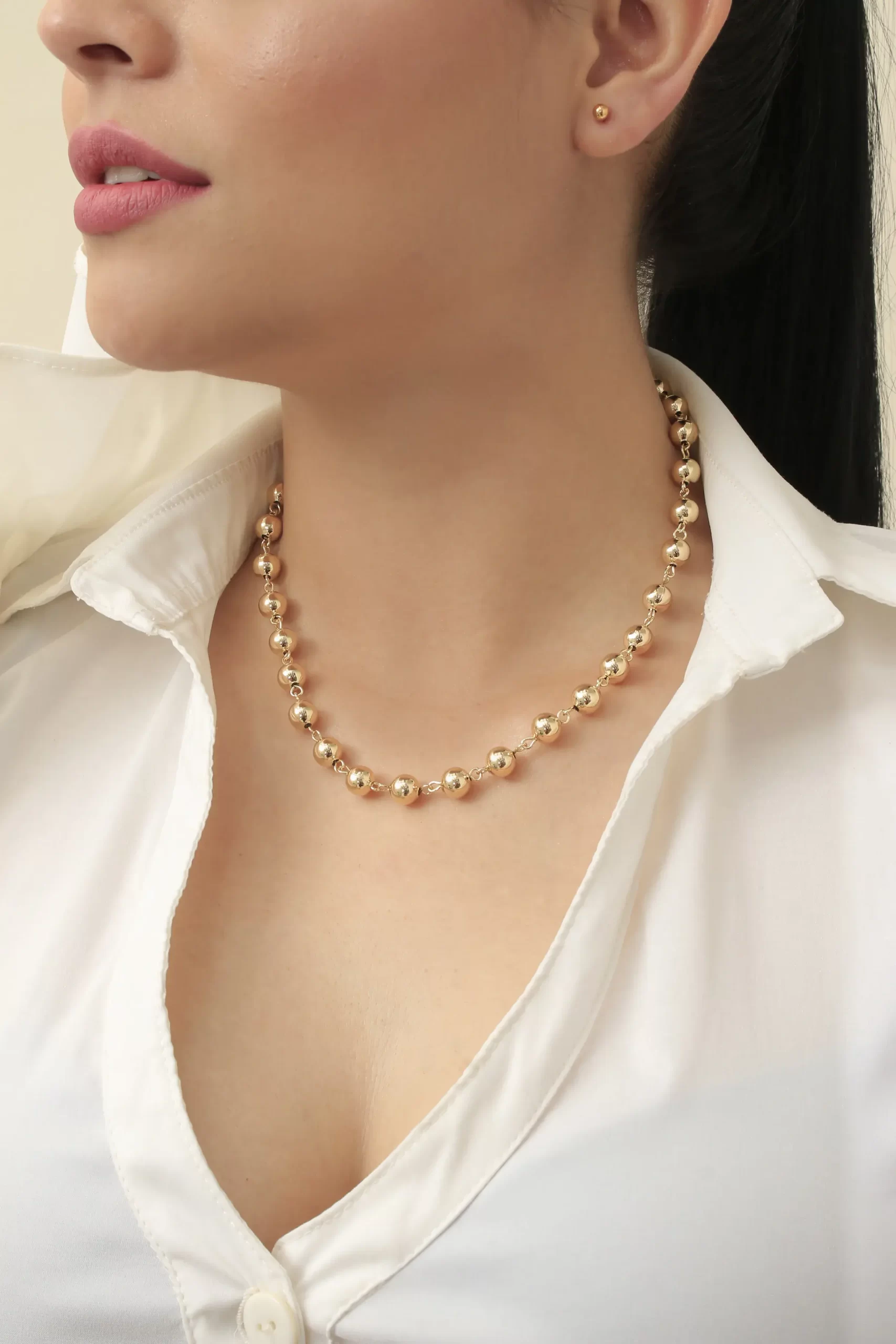 Collar dorado, en baño de oro 24k, con Brazz by Roel puedes emprender