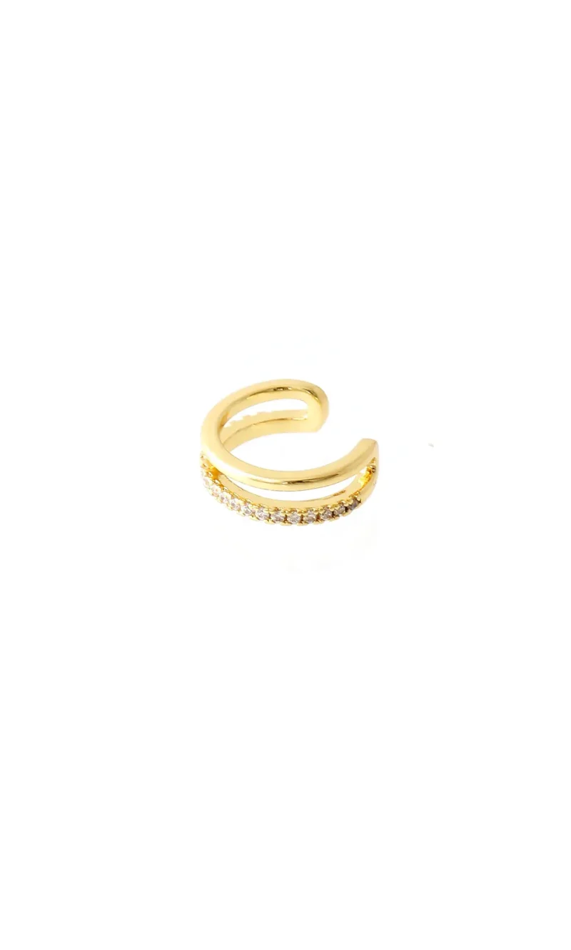 Earcuff dorado, en baño de oro 24k, con Brazz by Roel puedes emprender