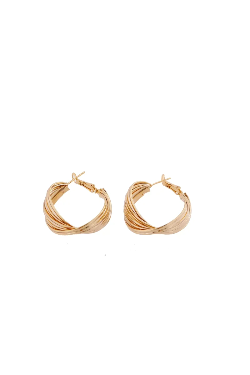 Arete tipo candonga en baño de oro 24k. Marca Brazz by Roel