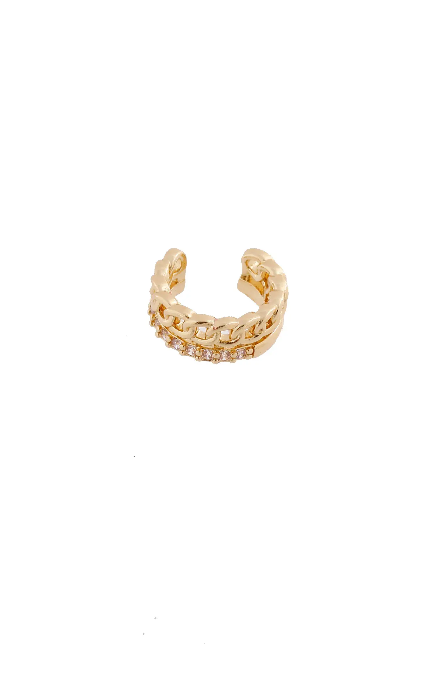 Earcuff dorado en baño de oro 24k. Marca Brazz by Roel 