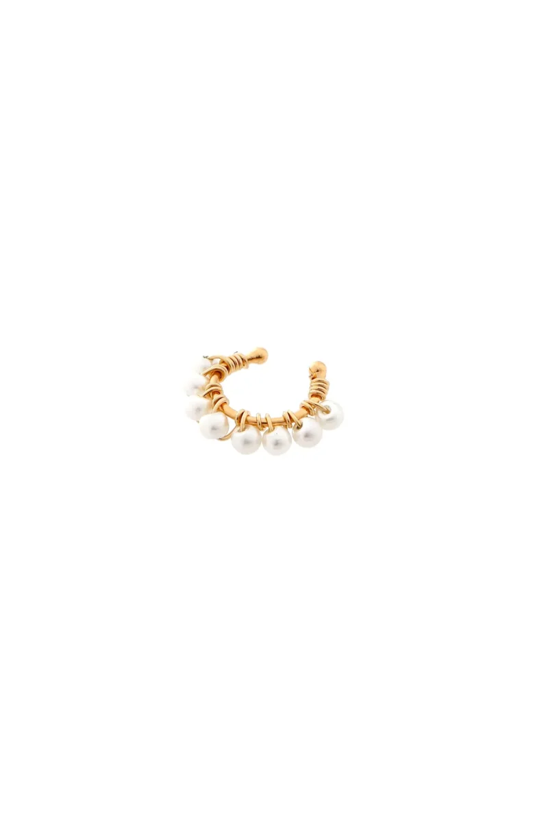 Earcuff con perlas en baño de oro 24k. Marca Brazz by Roel 