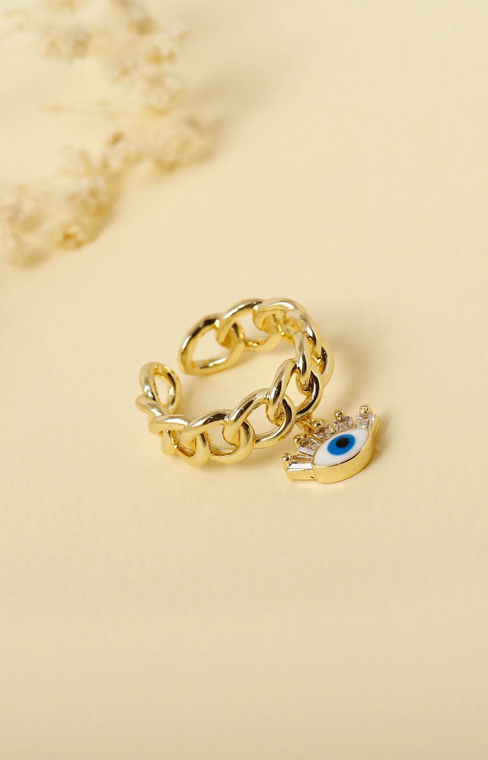 Anillo dorado, con baño de oro 24k, con micro circón, con Brazz by Roel puedes emprender