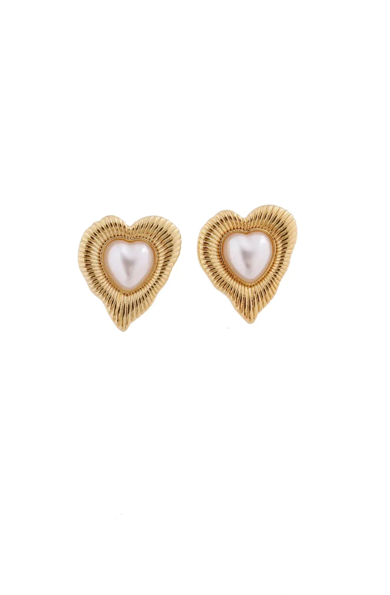 Arete en baño de oro 24k con circones. Marca Brazz by Roel 