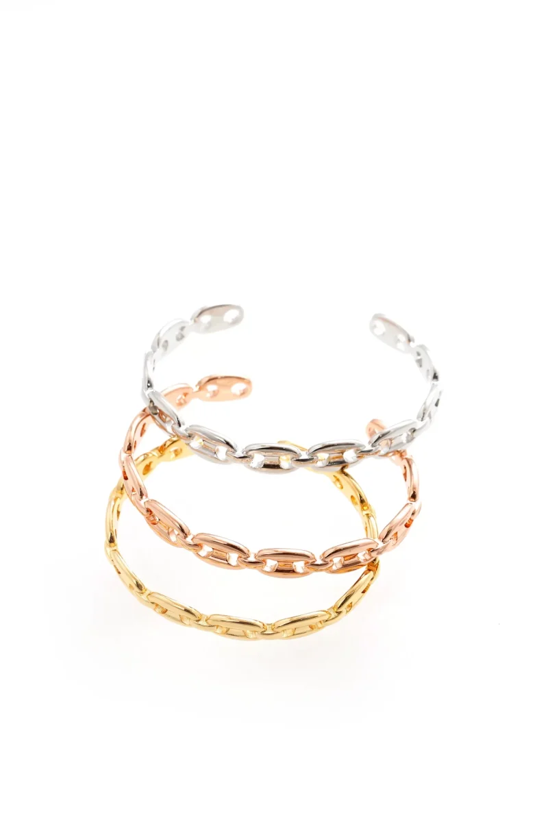 Pulsera dorada en baño de oro 24k, marca Brazz by Roel