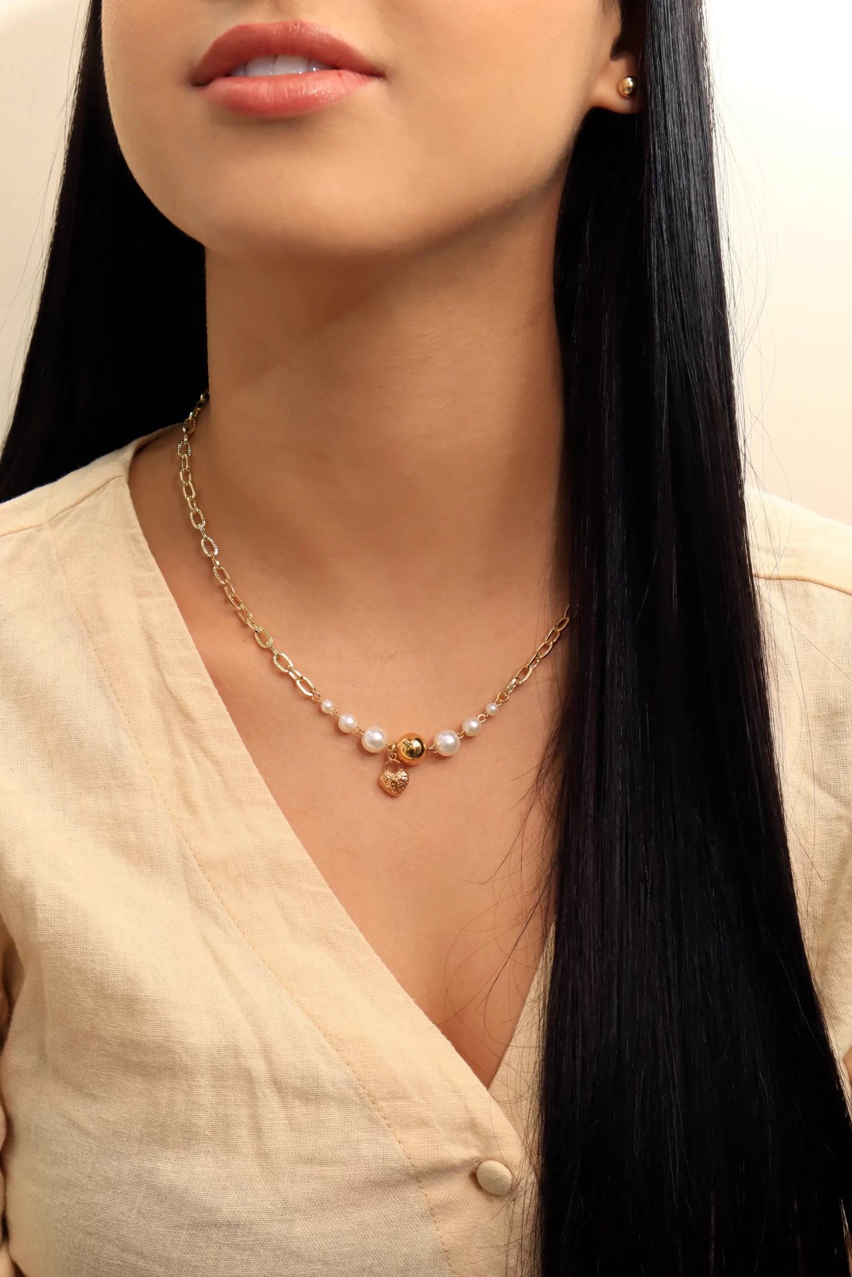 Collar dorado con baño de oro 24k, con Brazz puedes emprender con nuestros precios mayoristas, marca Brazz by Roel