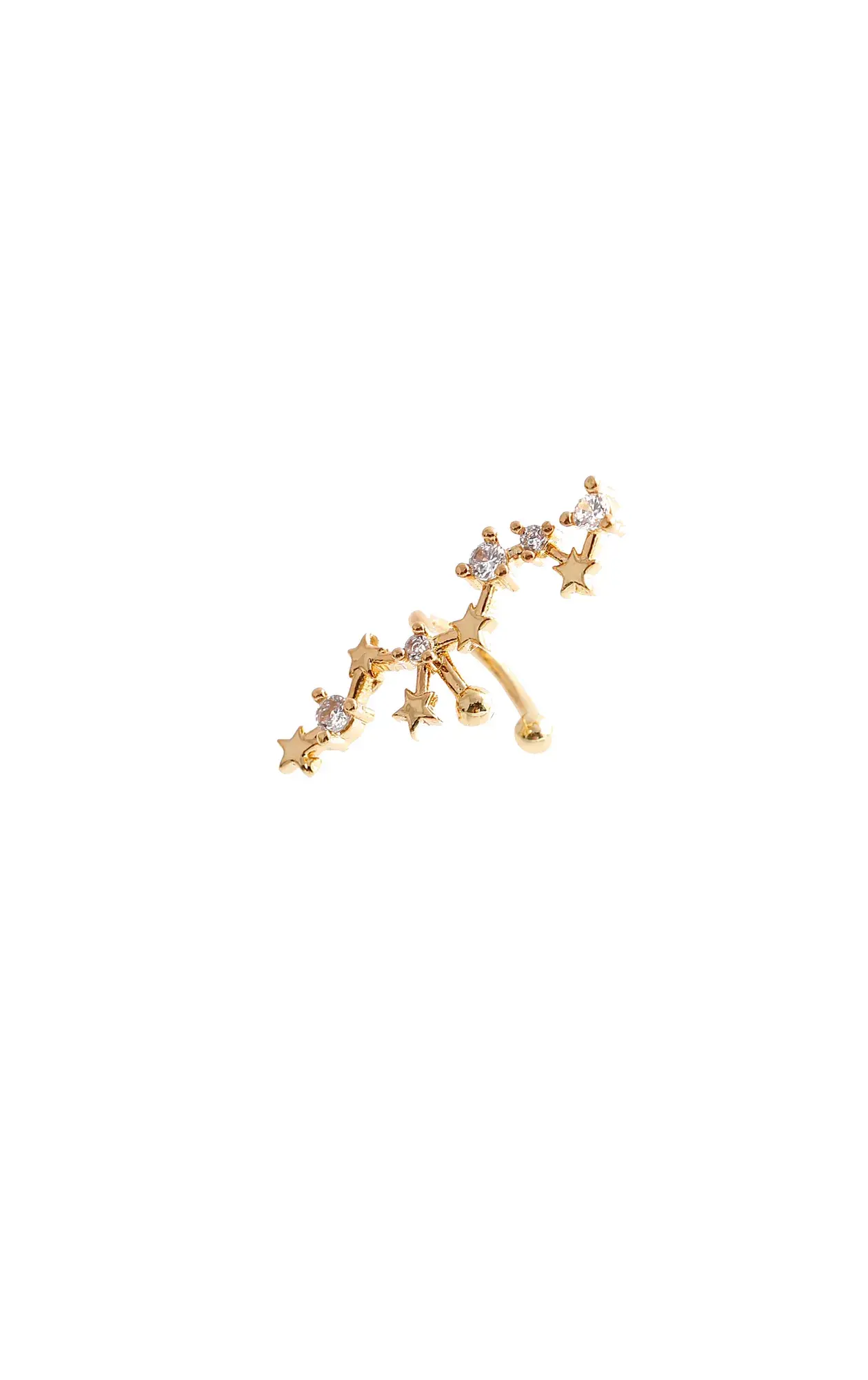 Earcuff dorado, en baño de oro 24k marca Brazz by Roel