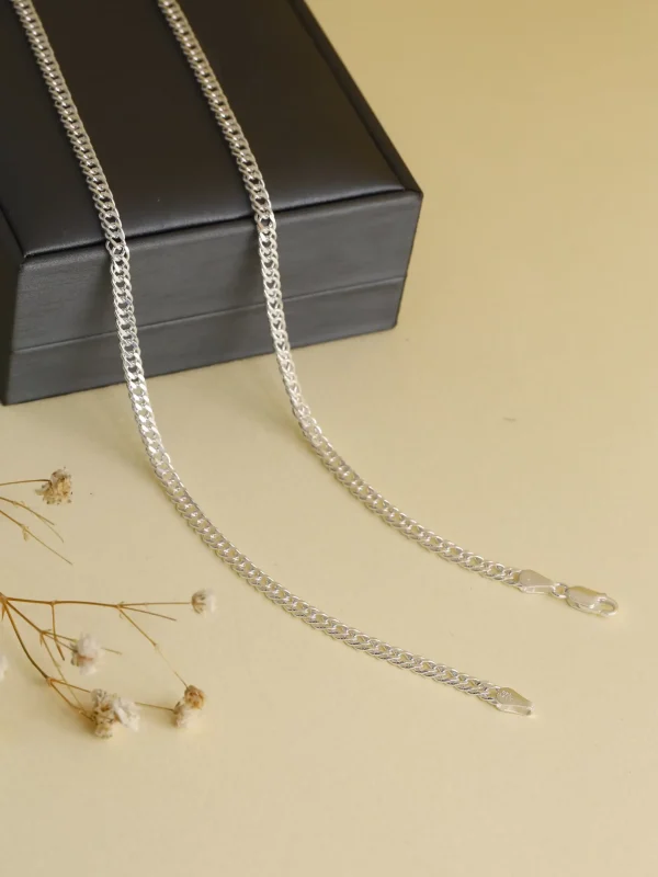 Cadena plateada, en plata ley 925 garantizada, marca Brazz by Roel
