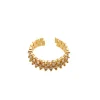 Anillo con circones de colores en baño de oro 24k. 
