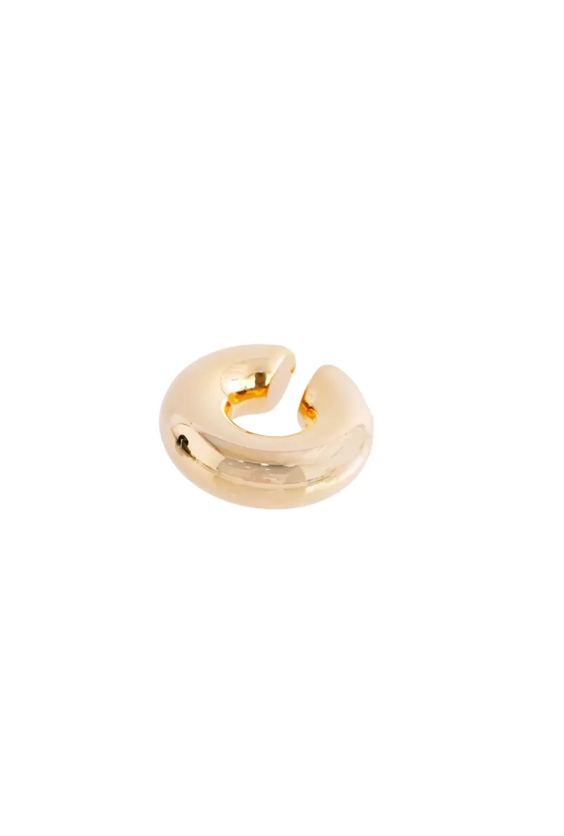 Earcuff dorado, en baño de oro 24k, marca Brazz by Roel