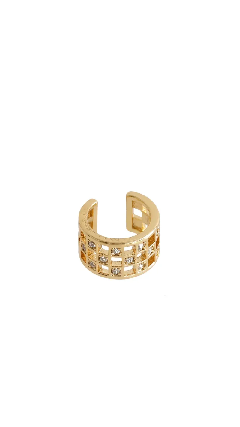 Earcuff dorado en baño de oro 24k marca Brazz By Roel