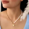 Gargantilla dorada, en baño de oro 24k marca Brazz by Roel