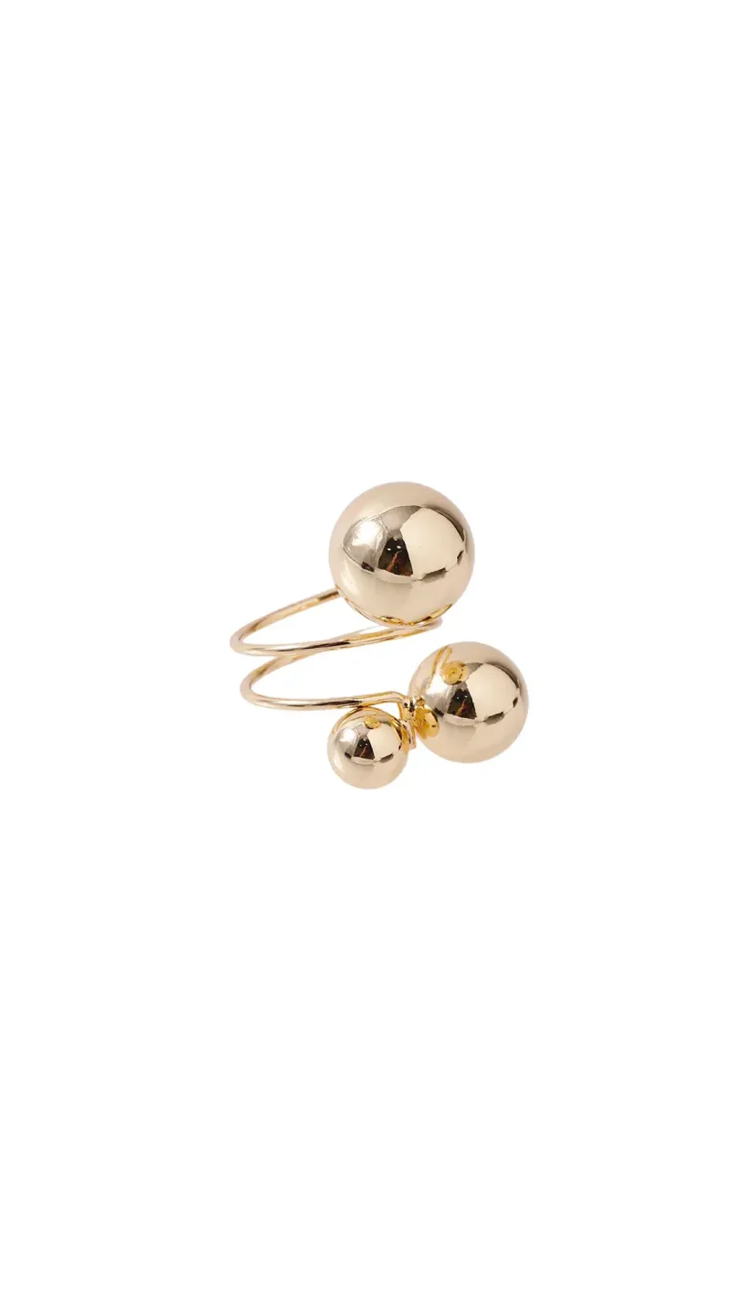Anillo dorado, en baño de oro 24k marca Brazz by Roel 