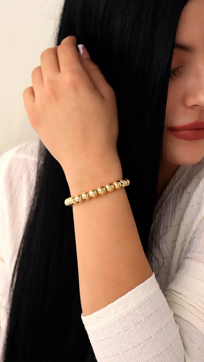 Pulsera dorada, en baño de oro 24k marca Brazz by  Roel 