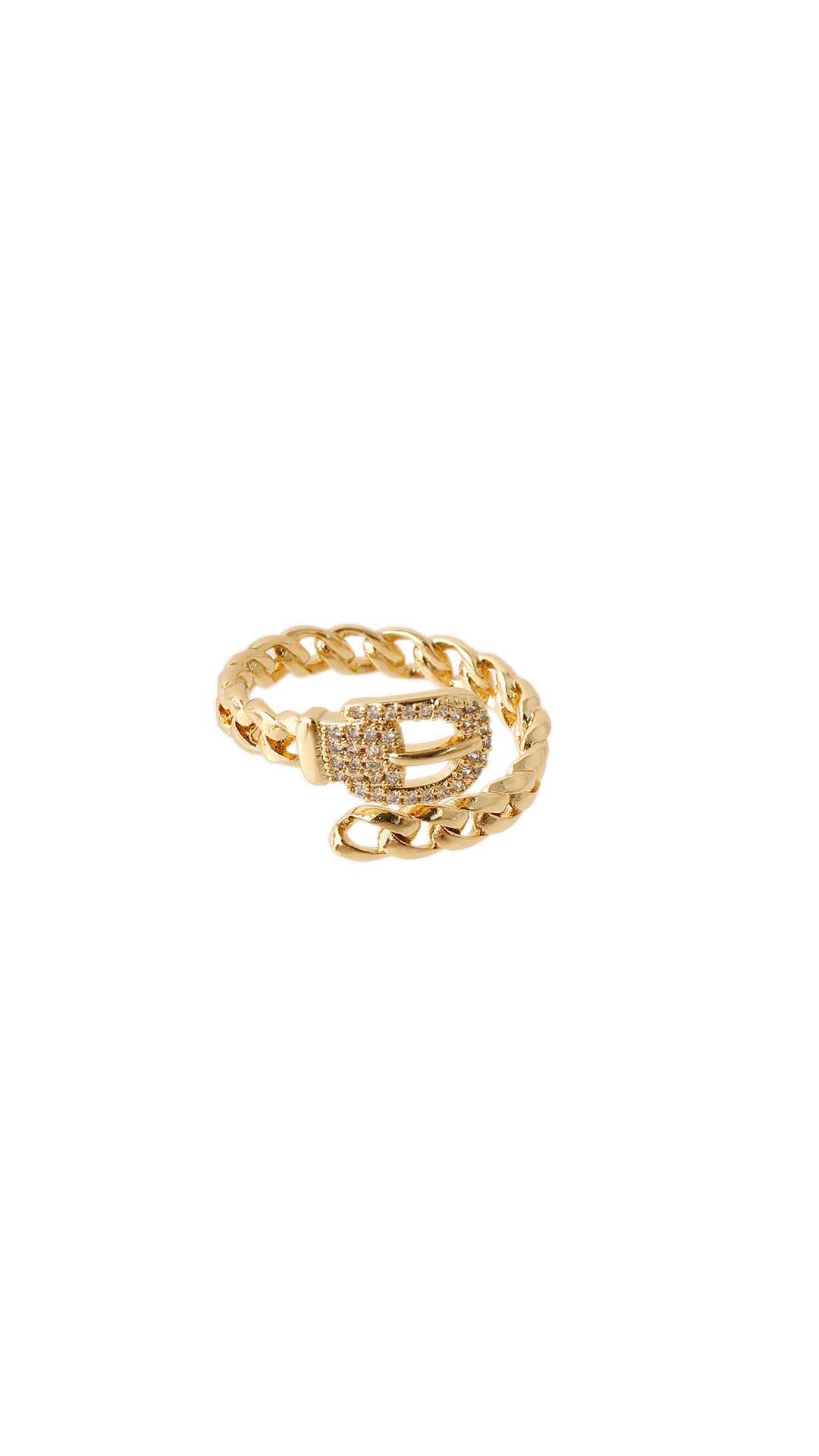Anillo Micro-Circón/ En baño de oro 24k. Marca Brazz By Roel.