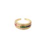 Anillo Multicolor/ En baño de oro 24k. Marca Brazz By Roel.