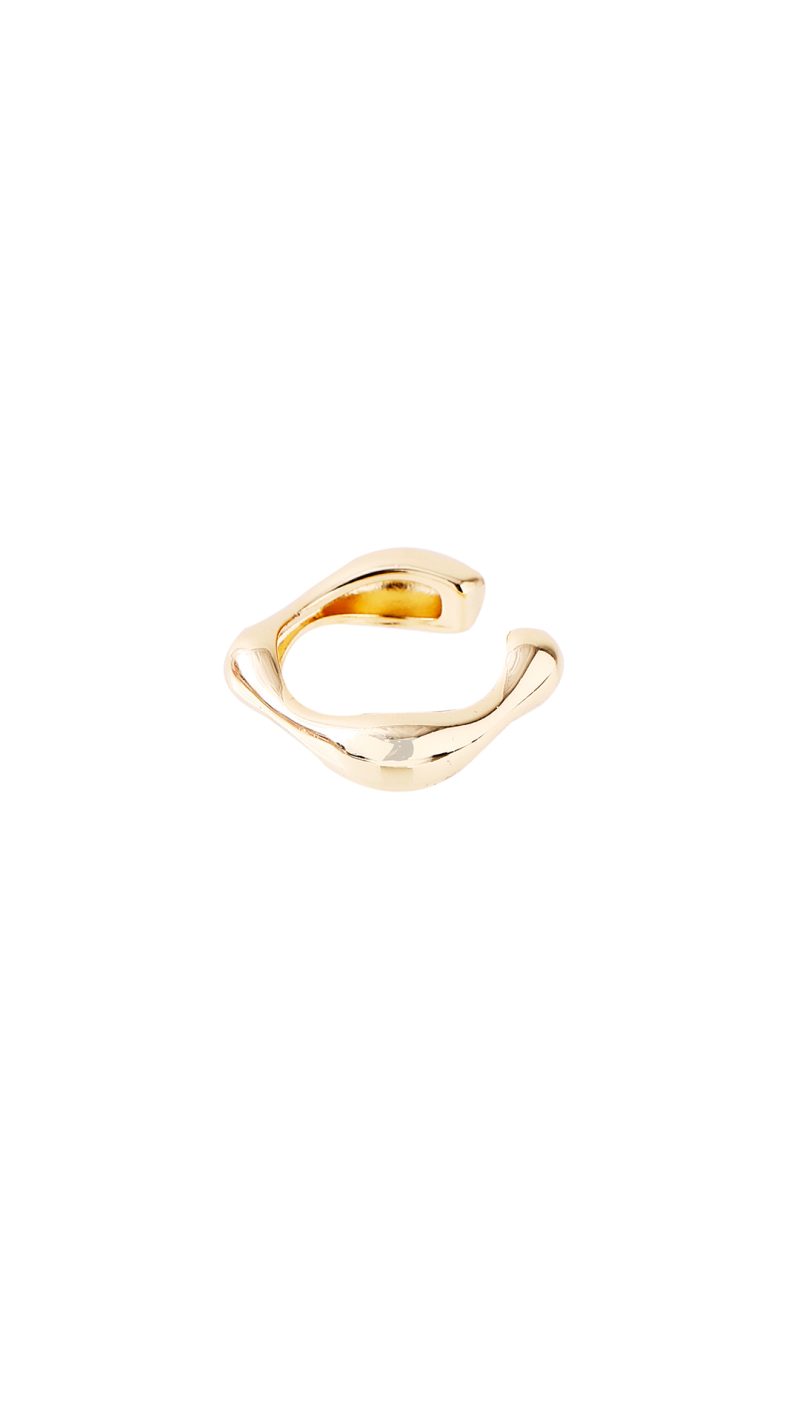 Anillo Liquid/ En baño de oro 24k. Marca Brazz By Roel.