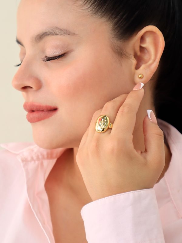 Anillo Judith/ En baño de oro 24k. Marca Brazz By Roel.