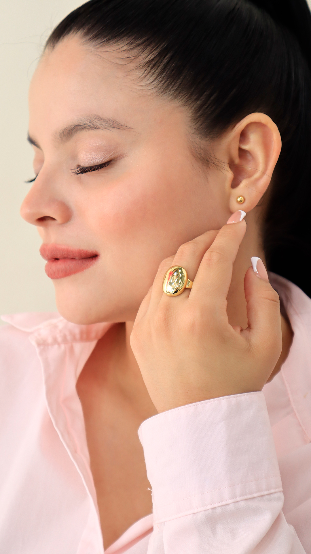 Anillo Judith/ En baño de oro 24k. Marca Brazz By Roel.