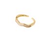 Anillo Micro-circón/ En baño de oro 24k. Marca Brazz By Roel.