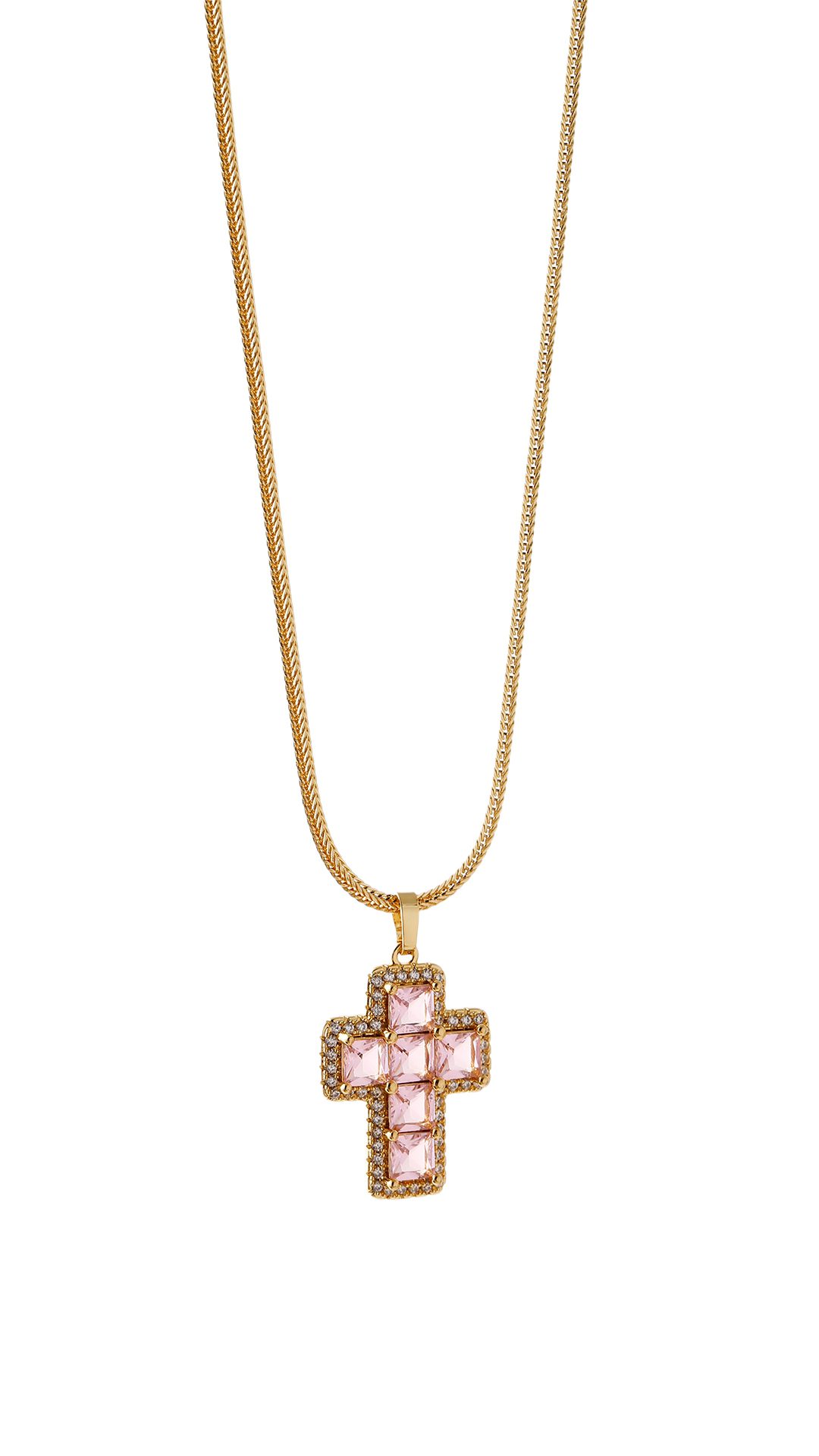 Cadena Cruz/ En baño de oro 24k. Marca Brazz By Roel.