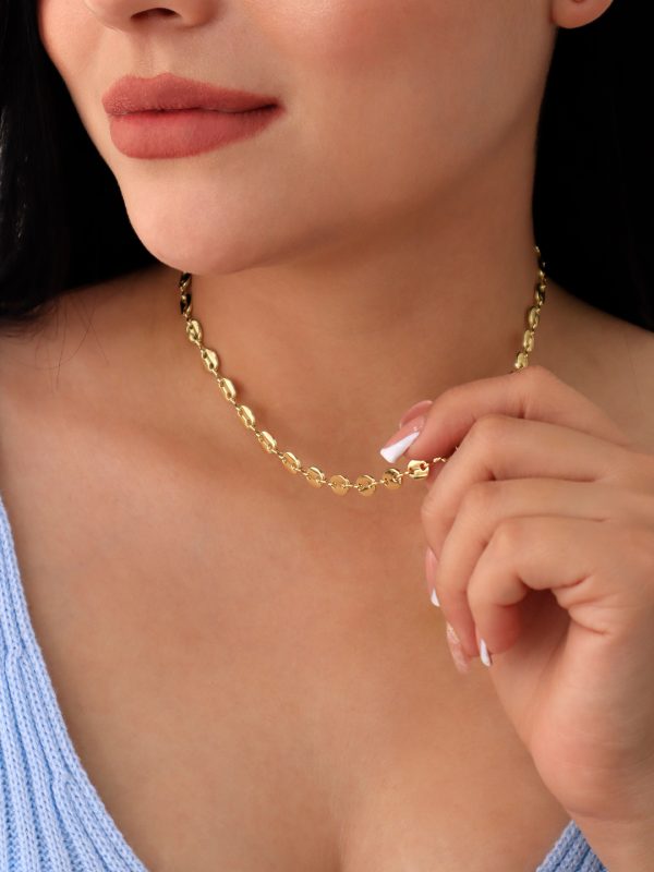 Cadena Tejido Aurora/ En baño de oro 24k. Marca Brazz By Roel.