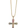 Collar Cruz Dorada/ En baño de oro 24k. Marca Brazz By Roel.