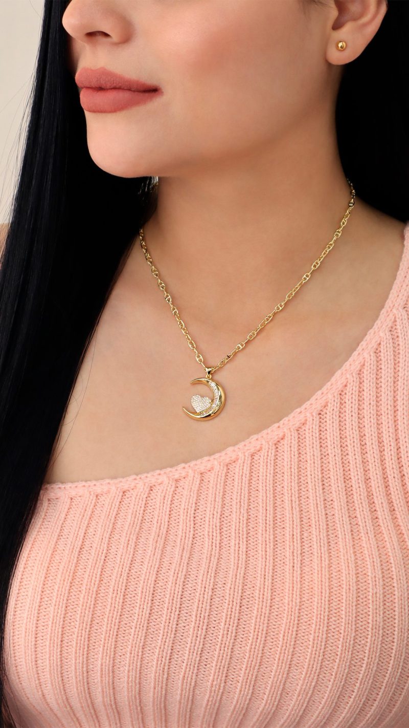 Cadena Luna/ En baño de oro 24k. Marca Brazz By Roel.