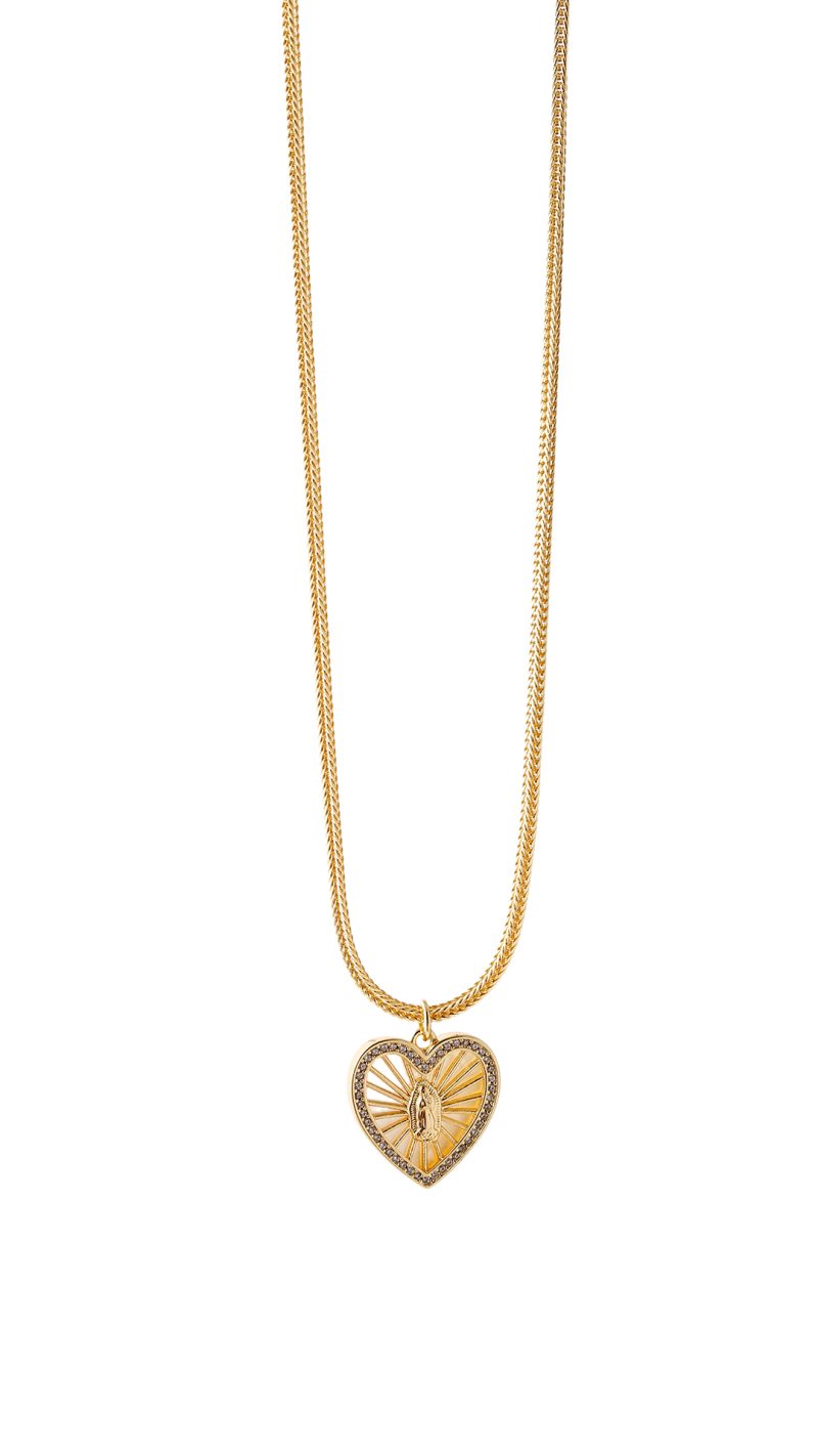 Collar Virgen/ En baño de oro 24k. Marca Brazz By Roel.