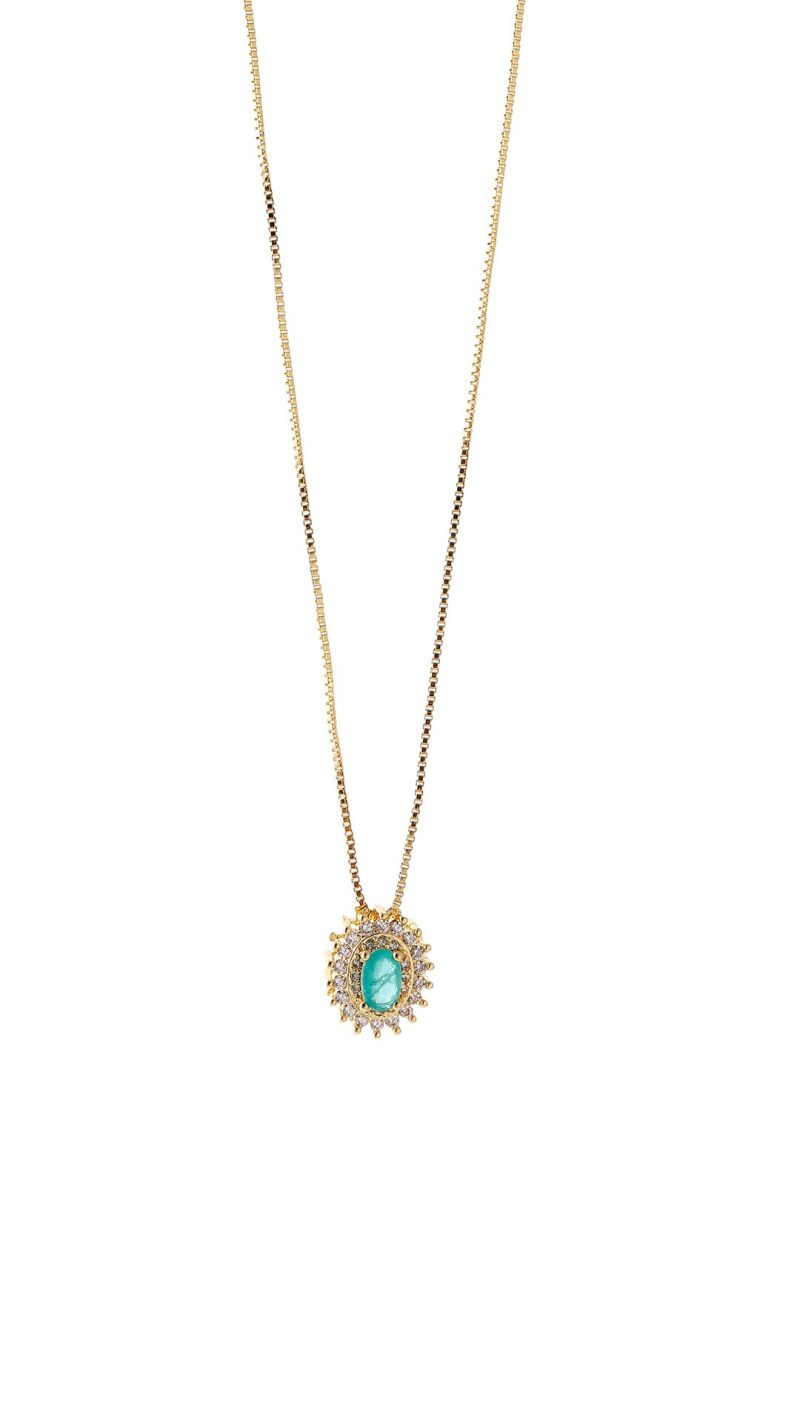 Collar Circón Infinito/ En baño de oro 24k. Marca Brazz By Roel.