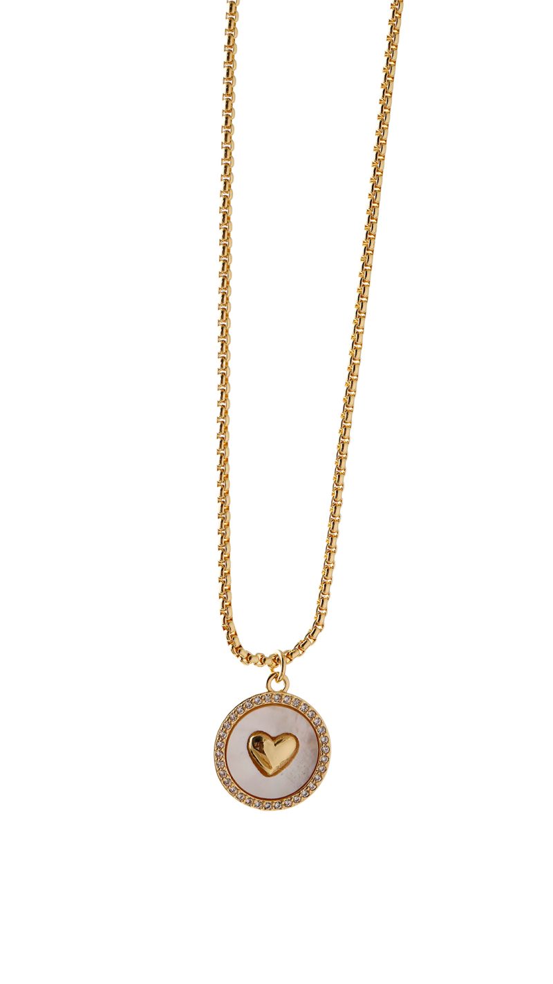 Collar Corazón/ En baño de oro 24k. Marca Brazz By Roel.
