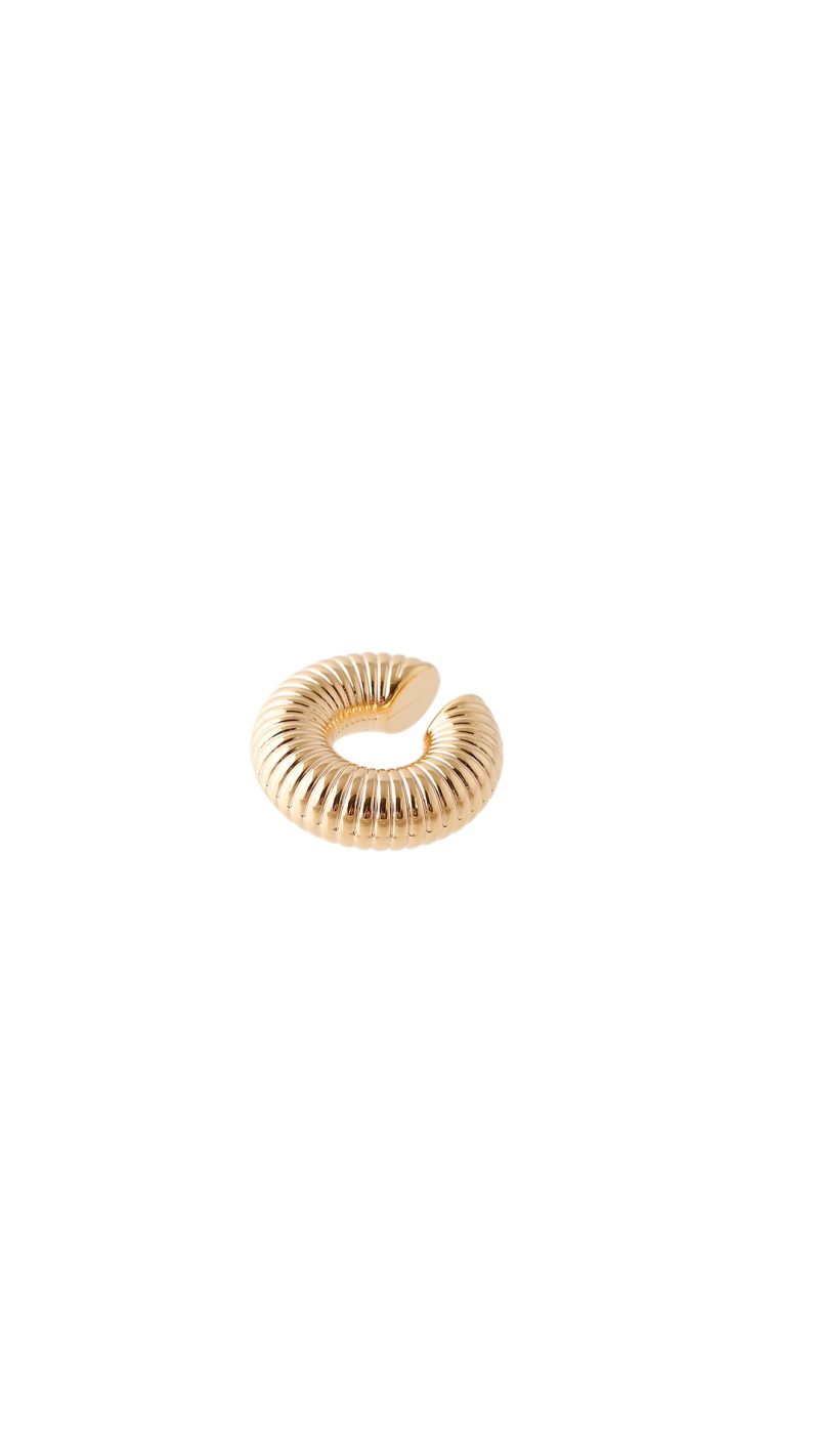 Earcuff Dorado/ En baño de oro 24k. Marca Brazz By Roel.