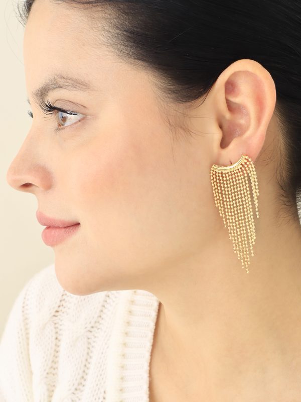 Arete Topo Eva/ En baño de oro 24k. Marca Brazz By Roel.