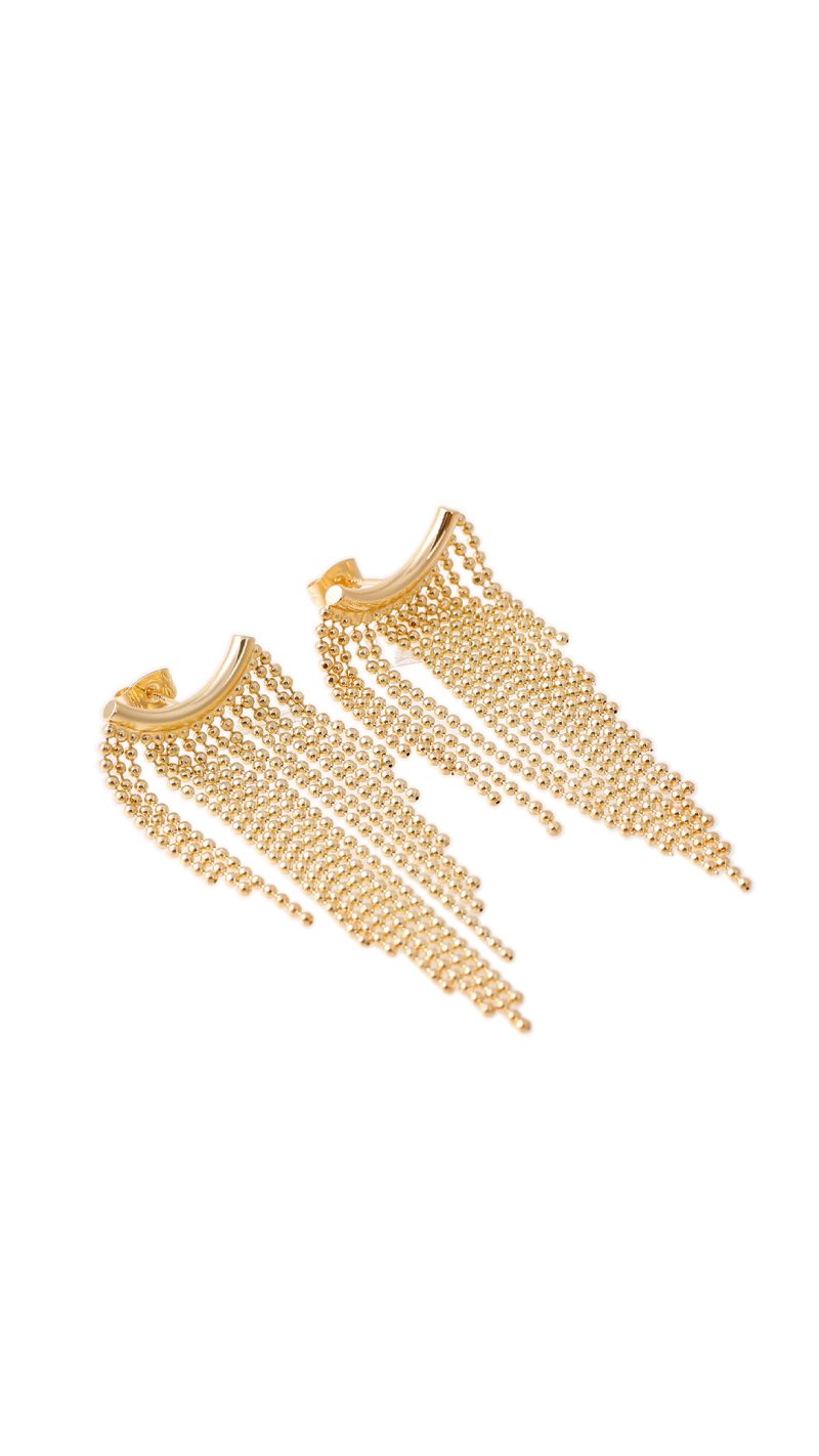 Arete Topo Eva/ En baño de oro 24k. Marca Brazz By Roel.