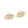 Arete topo dorado, en baño de oro 24k marca Brazz by Roel 