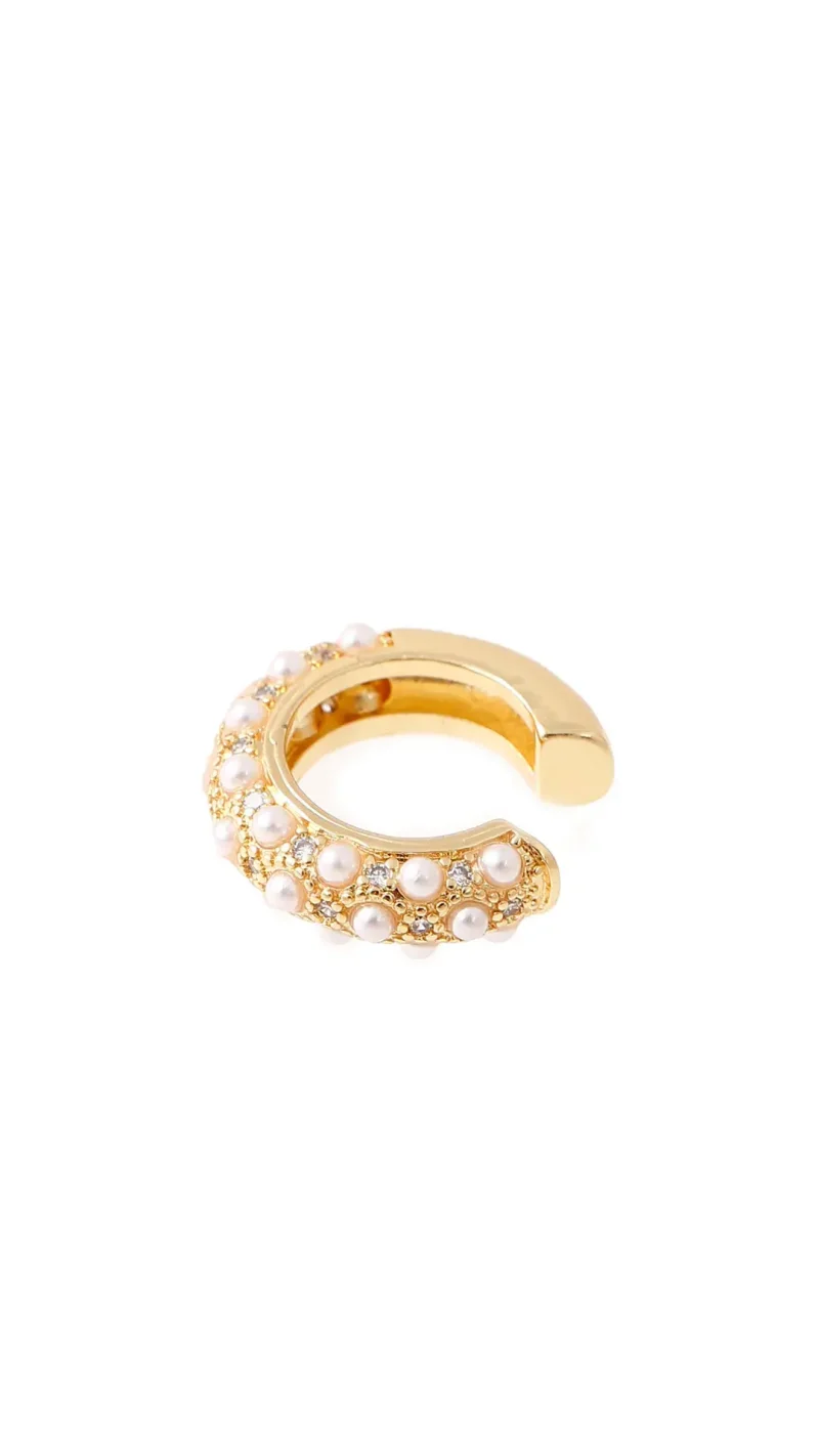 Earcuff dorado, en baño de oro 24k marca Brazz by Roel