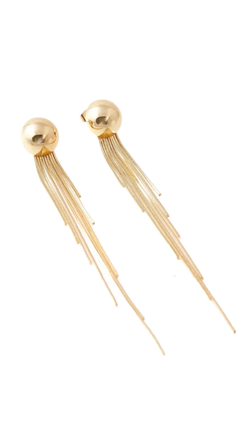 Arete topo dorado, en baño de oro 24k marca Brazz by Roel