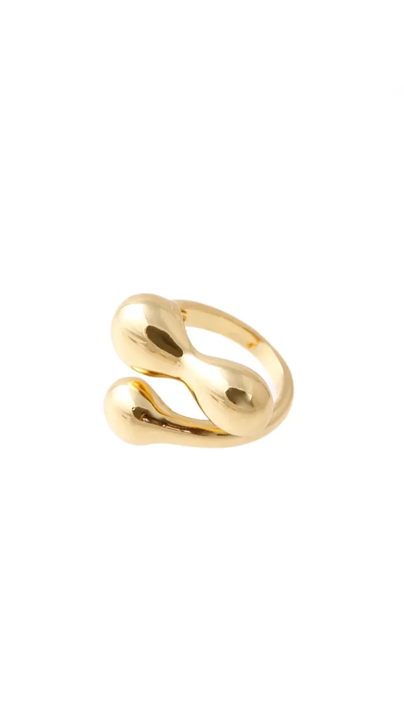 Anillo dorado, en baño de oro 24k marca Brazz by Roel