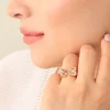 Anillo dorado, en baño de oro 24k marca Brazz by Roel