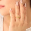 Anillo dorado, en baño de oro 24k marca Brazz by Roel