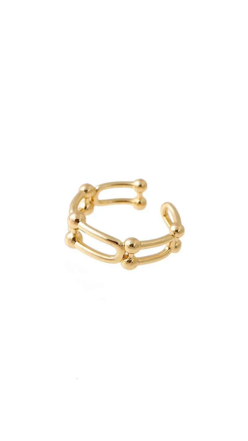 Anillo dorado, en baño de oro 24k marca Brazz by Roel