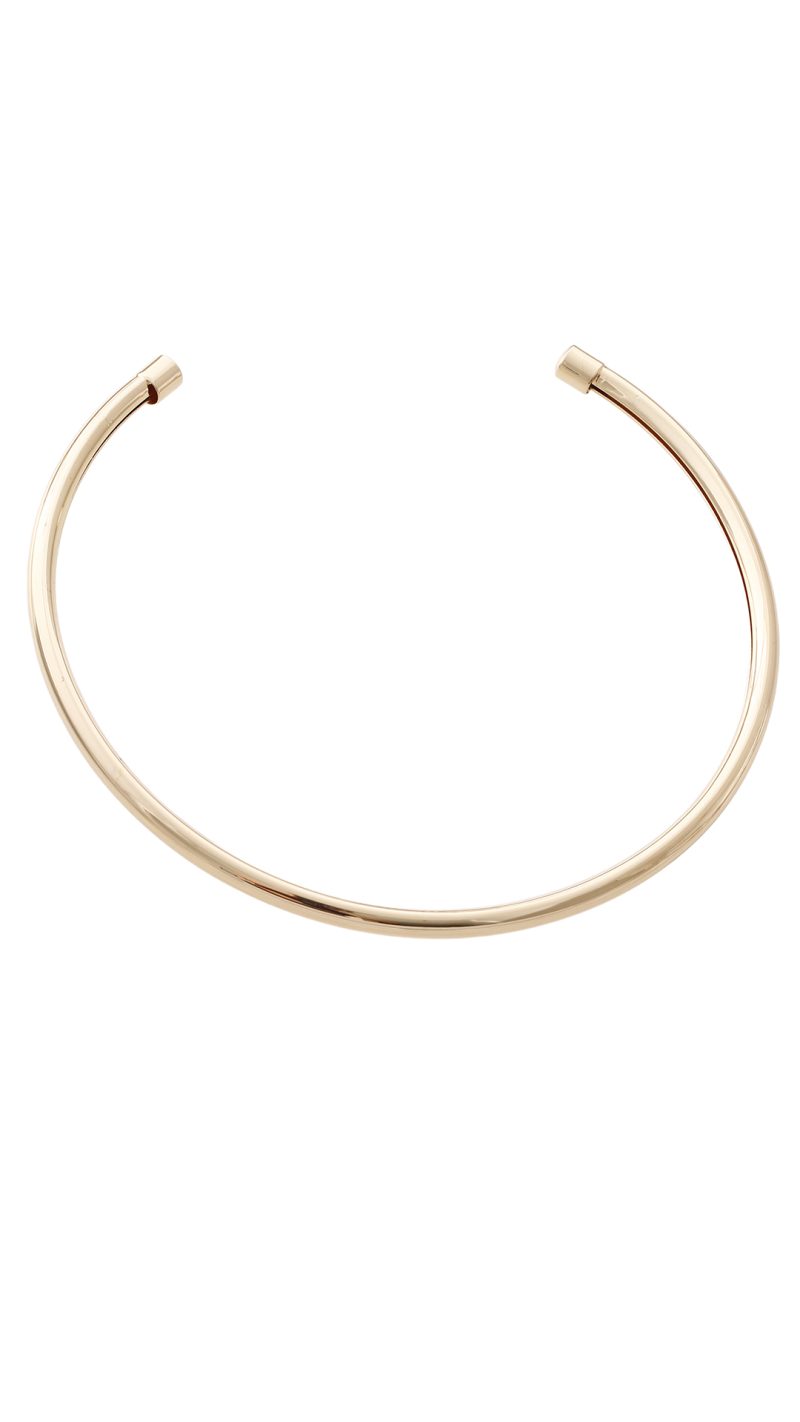 Gargantilla Lisa Dorada/ En baño de oro 24k. Marca Brazz By Roel.