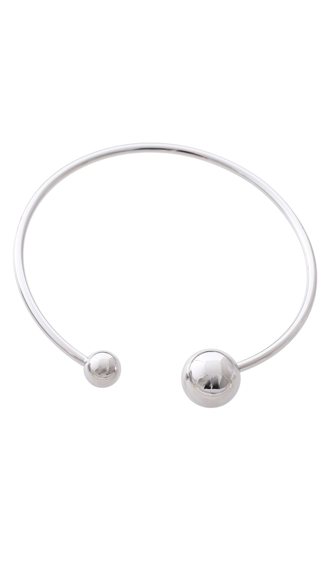 Gargantilla Esfera Plateada/ En baño de oro 24k. Marca Brazz By Roel.