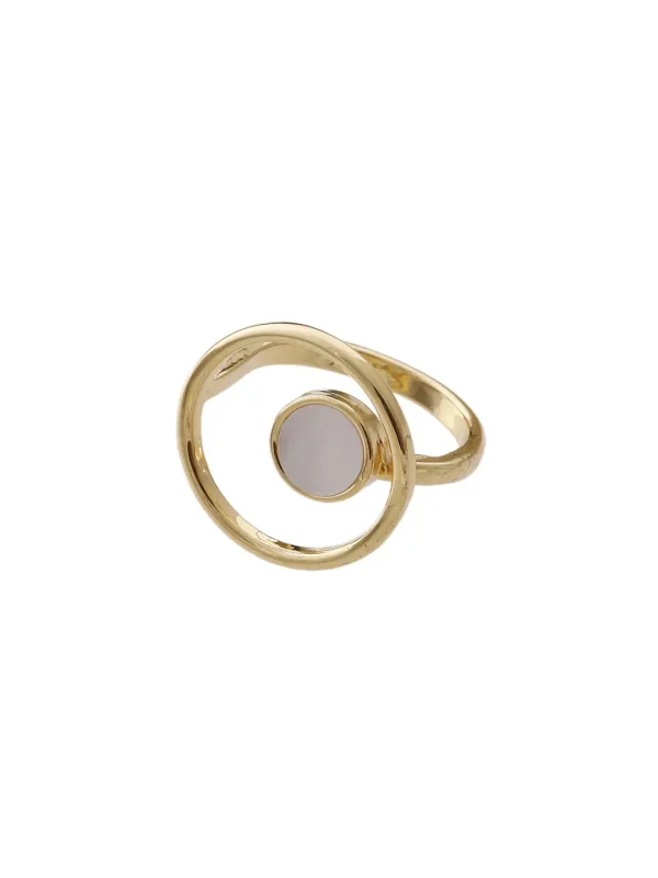 Anillo dorado, en baño de oro 24k marca Brazz by Roel