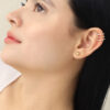 Earcuff Triple Dorado/ En baño de oro 24k. Marca Brazz By Roel.