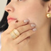 Anillo Micro Circón/ En Baño De Oro 24k. Marca Brazz By Roel.